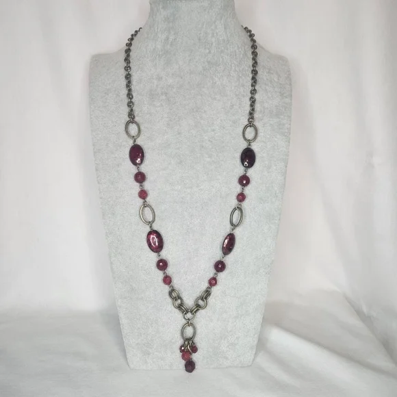 Retired Premier Designs “Caliente” Red Beaded Statement Necklace – Antique Gold - Picture 6 of 8